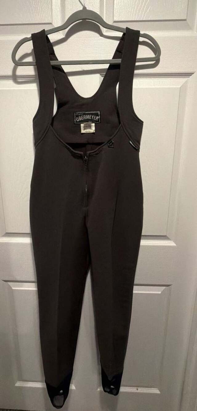 Obermeyer Ski Bib Stirrup Jumpsuit Size 6R Brown Wool